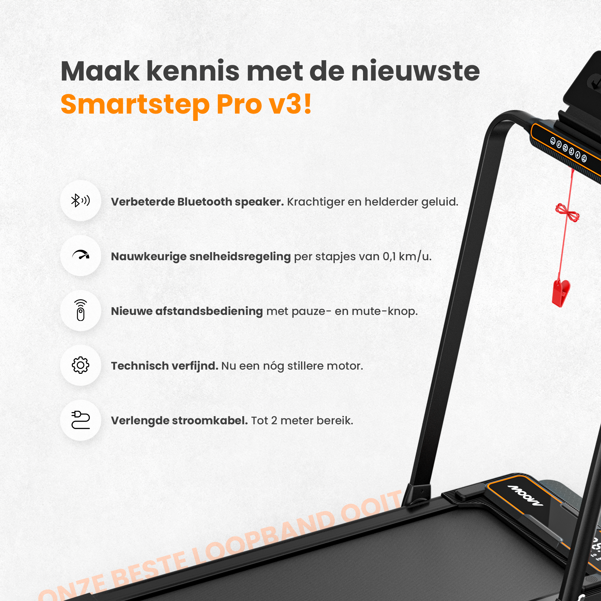 Moovv SmartStep Pro v3 - Klappbares Laufband 1–12 km/h